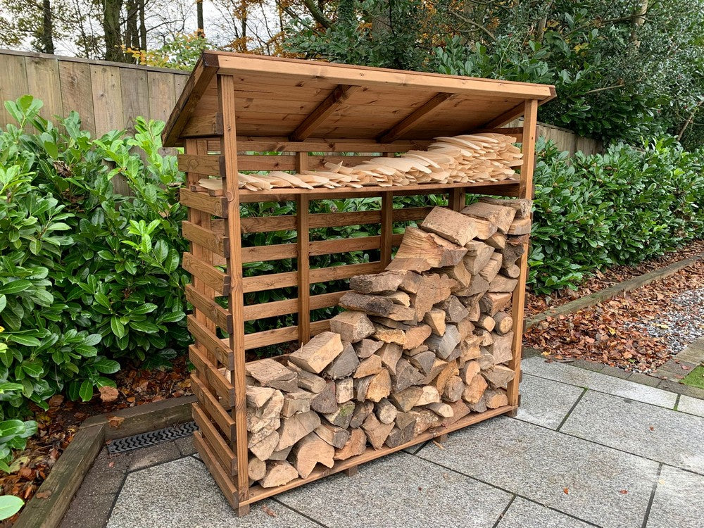 Scandinavian Redwood Garden Log Store by Charles Taylor - Image 2
