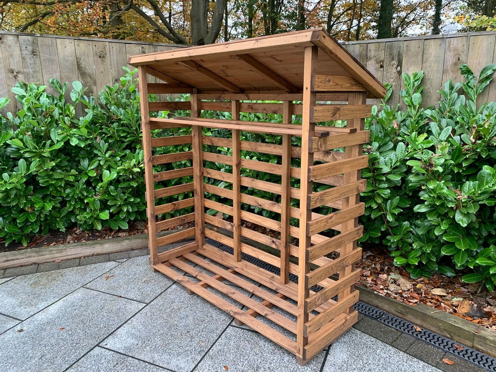 Scandinavian Redwood Garden Log Store by Charles Taylor - Image 3