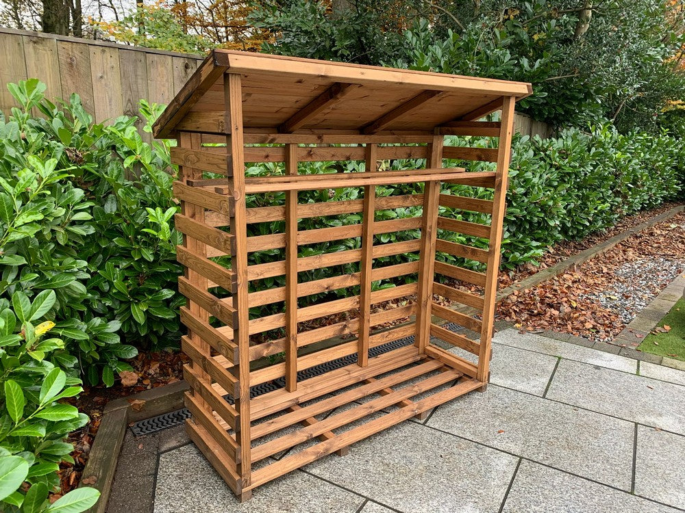 Scandinavian Redwood Garden Log Store by Charles Taylor - Image 4