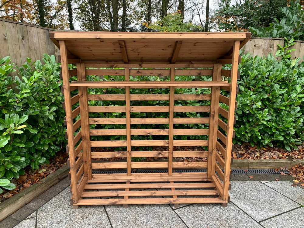 Scandinavian Redwood Garden Log Store by Charles Taylor - Image 5