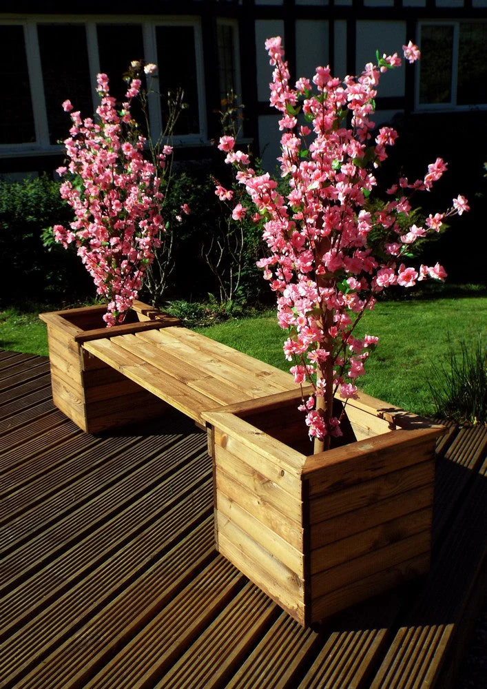 Scandinavian Redwood Garden Planter Bench by Charles Taylor - 2 Seats - Image 3