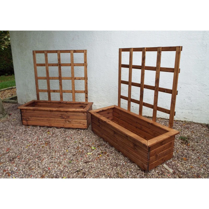 Scandinavian Redwood Garden Planter Trellis Set by Charles Taylor - Image 2