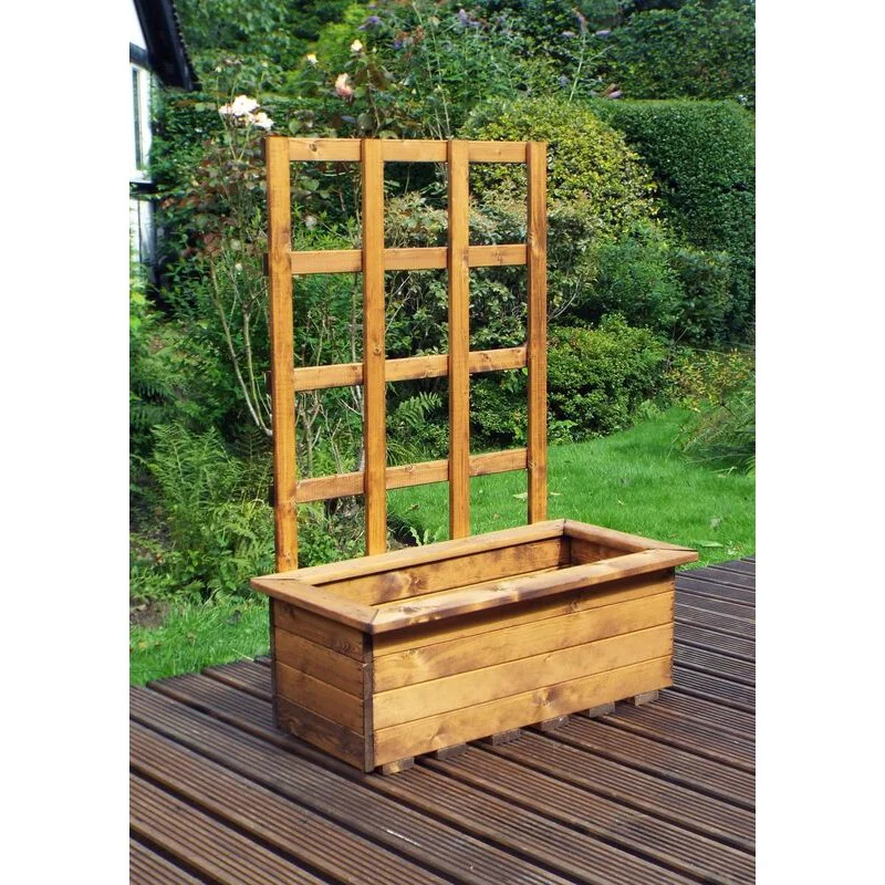 Scandinavian Redwood Garden Planter Trellis Set by Charles Taylor - Image 2