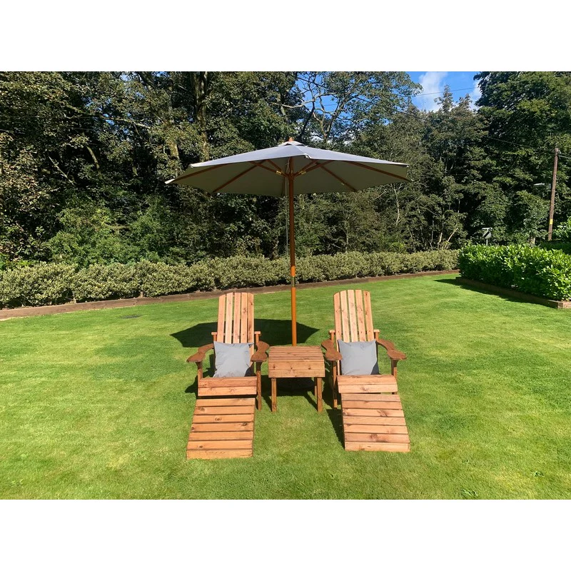 Scandinavian Redwood Garden Relaxer Set by Charles Taylor - 2 Seats - Image 2