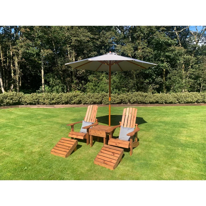 Scandinavian Redwood Garden Relaxer Set by Charles Taylor - 2 Seats - Image 3