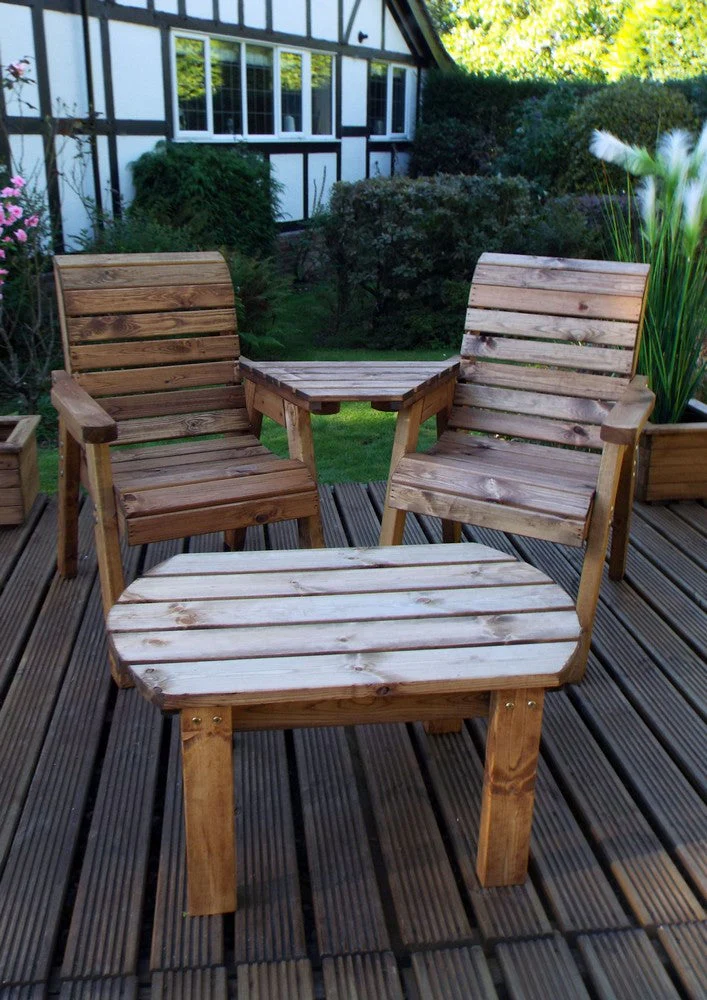 Scandinavian Redwood Garden Tete a Tete by Charles Taylor - 2 Seats - Image 2