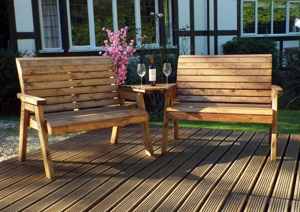 Scandinavian Redwood Garden Tete a Tete by Charles Taylor - 4 Seats - Image 2