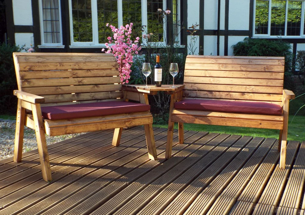 Scandinavian Redwood Garden Tete a Tete by Charles Taylor - 4 Seats - Image 3