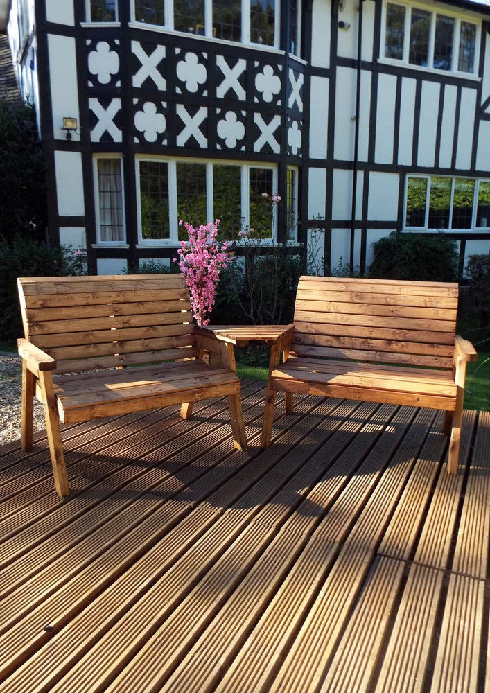 Scandinavian Redwood Garden Tete a Tete by Charles Taylor - 4 Seats - Image 4