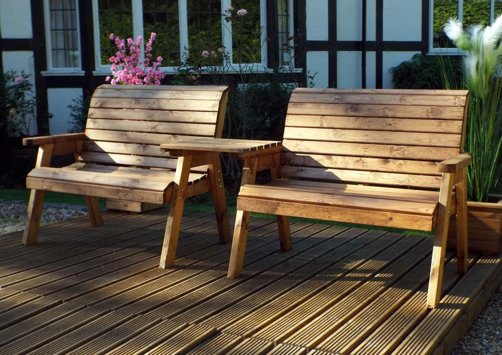 Scandinavian Redwood Garden Tete a Tete by Charles Taylor - 4 Seats - Image 2
