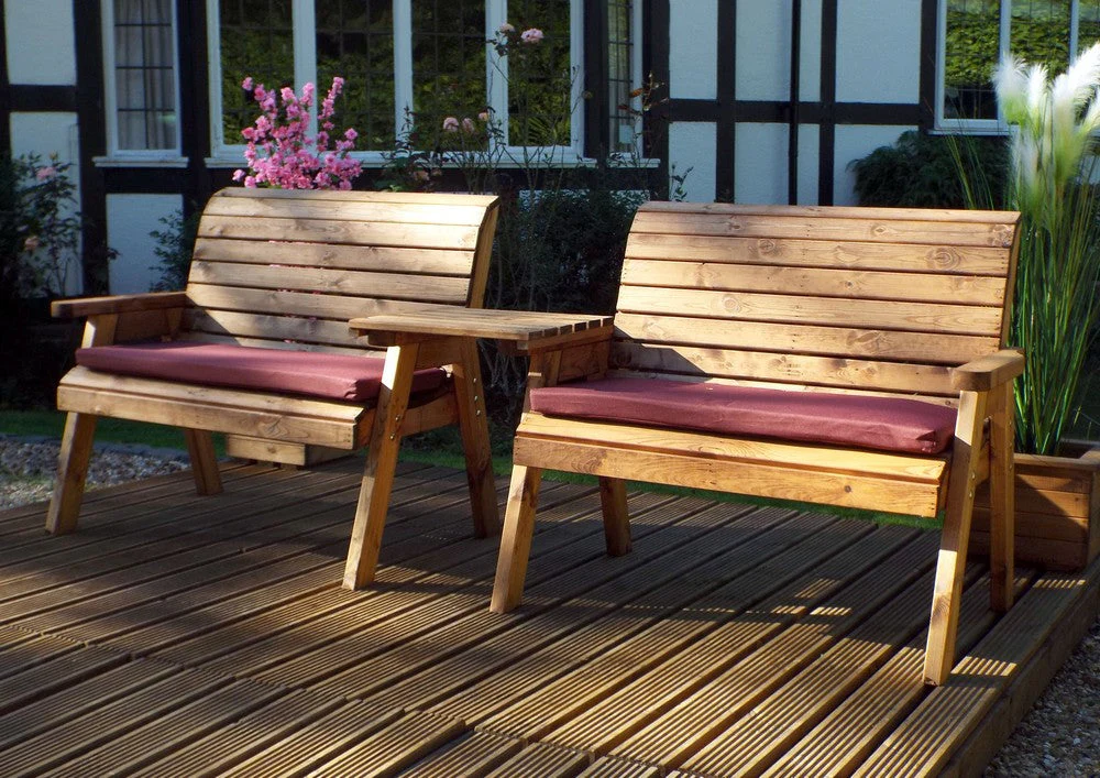 Scandinavian Redwood Garden Tete a Tete by Charles Taylor - 4 Seats - Image 3