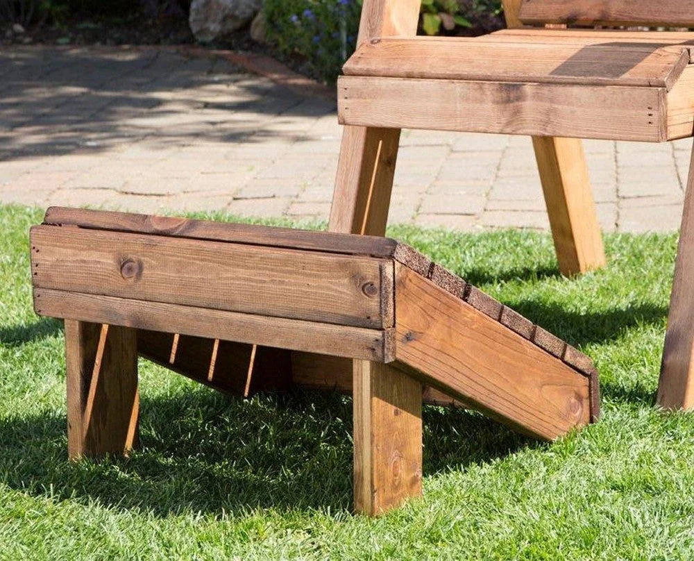 Scandinavian Redwood Garden Tete a Tete & Footstool by Charles Taylor - 2 Seat - Image 2