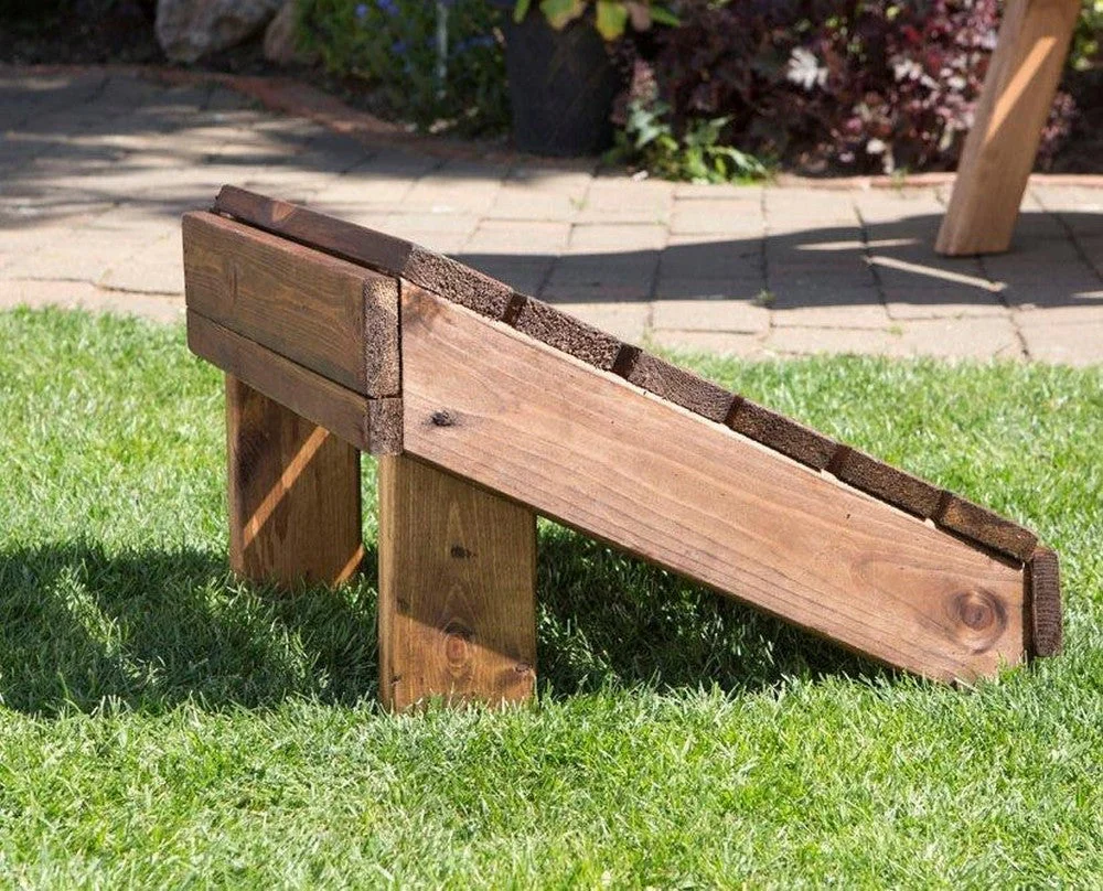 Scandinavian Redwood Garden Tete a Tete & Footstool by Charles Taylor - 2 Seat - Image 3