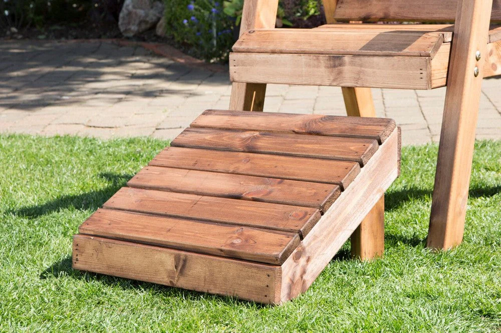 Scandinavian Redwood Garden Tete a Tete & Footstool by Charles Taylor - 2 Seat - Image 4