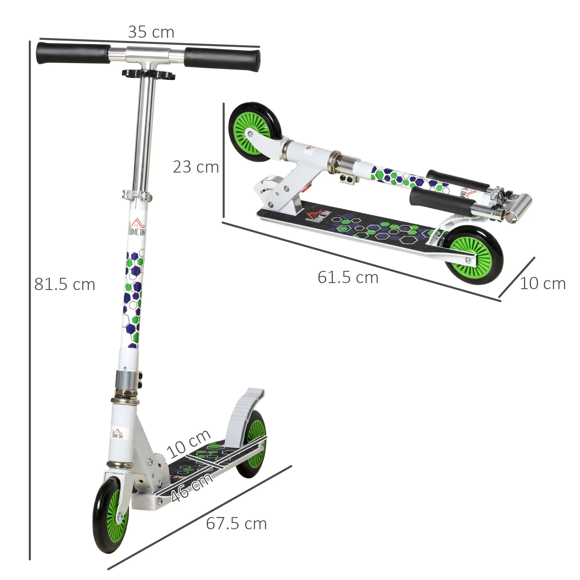 Scooter for Kids Height Adjustable One-Click Foldable Kick Scooter with Brake - Image 3