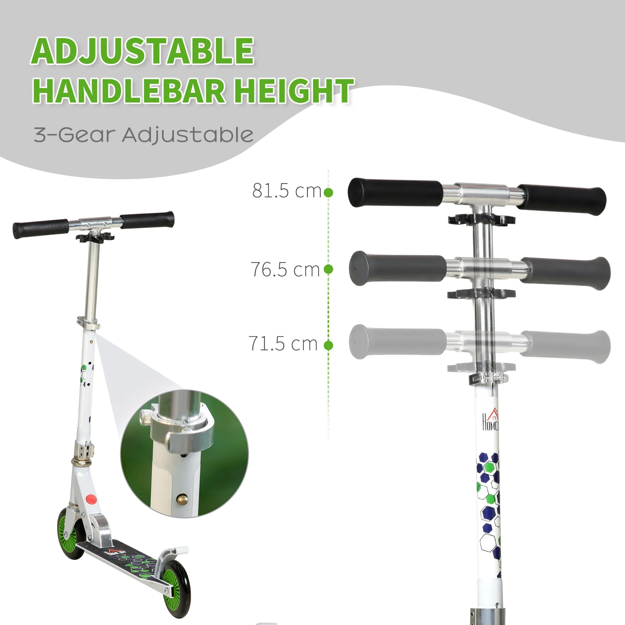 Scooter for Kids Height Adjustable One-Click Foldable Kick Scooter with Brake - Image 7