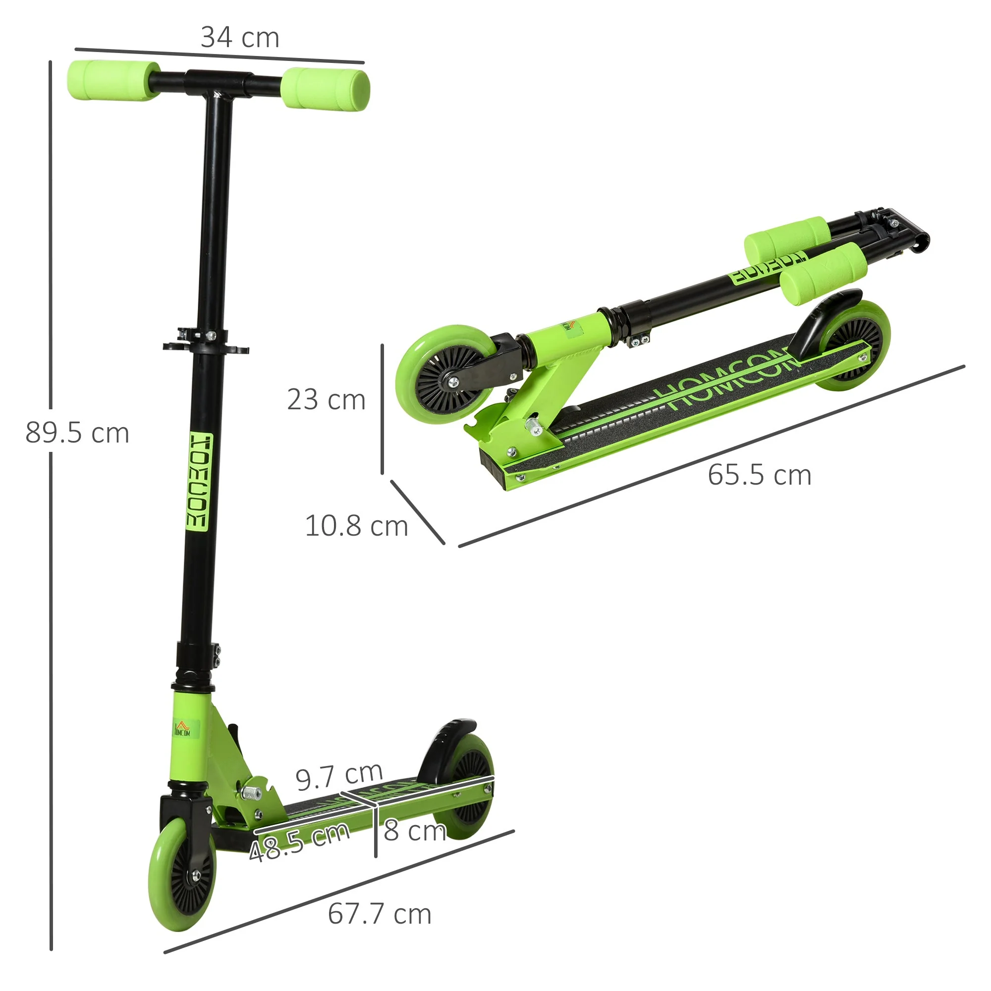Scooter for Kids Toddler Foldable Kick Scooter with Adjustable Height Brake - Image 3
