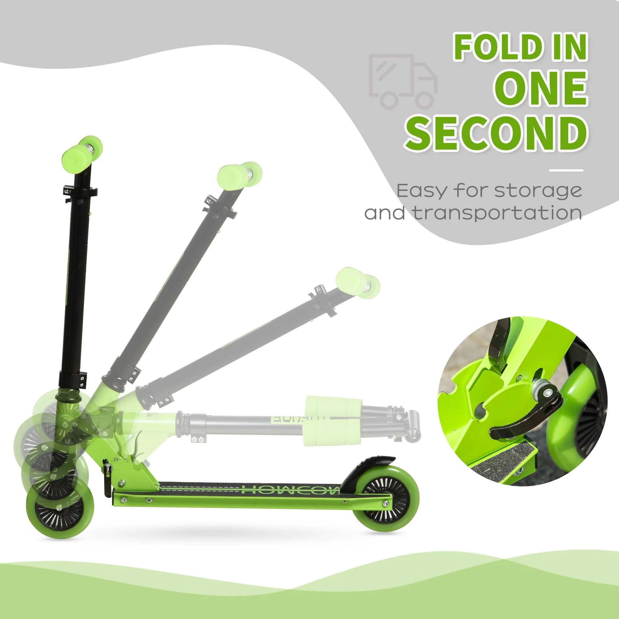 Scooter for Kids Toddler Foldable Kick Scooter with Adjustable Height Brake - Image 4