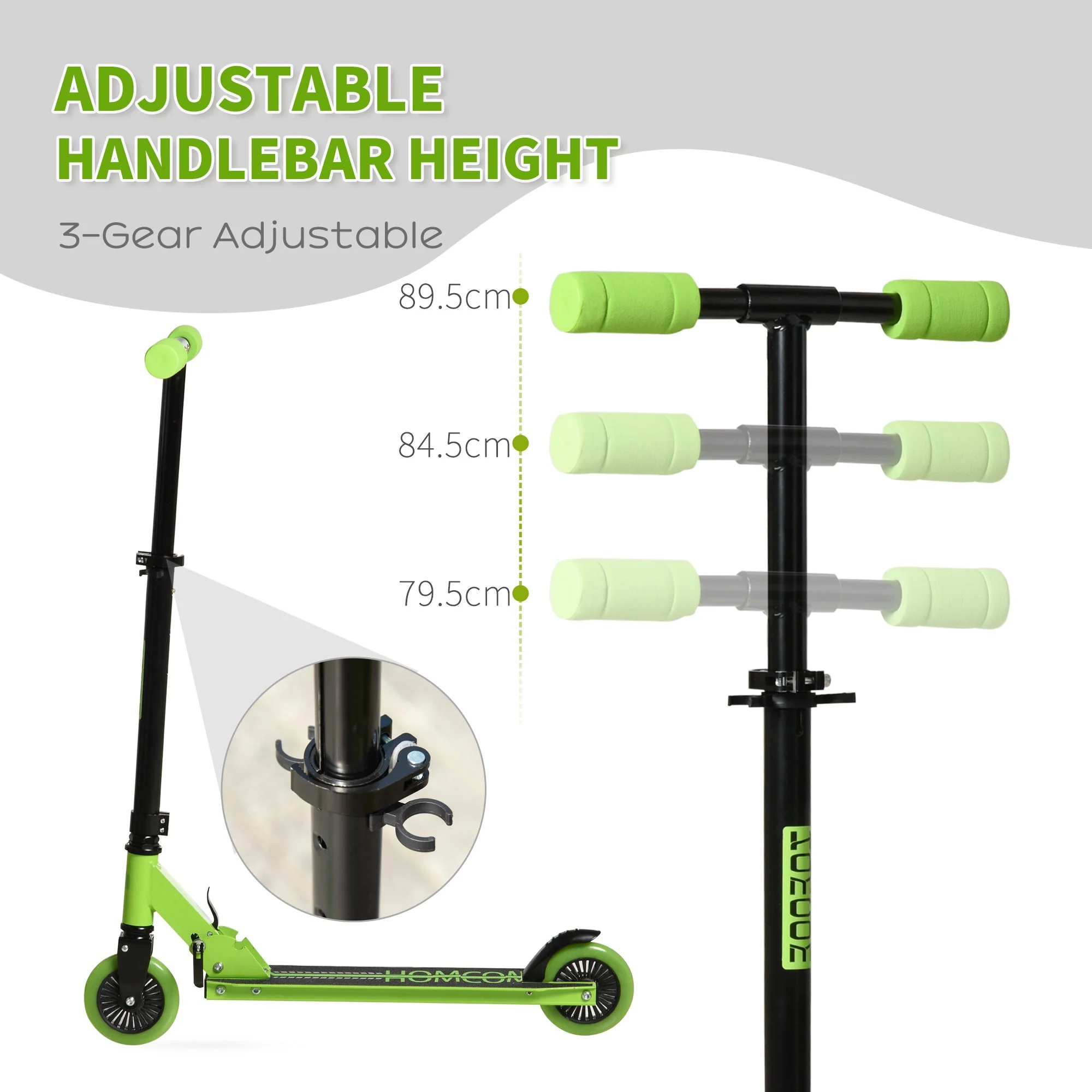 Scooter for Kids Toddler Foldable Kick Scooter with Adjustable Height Brake - Image 7