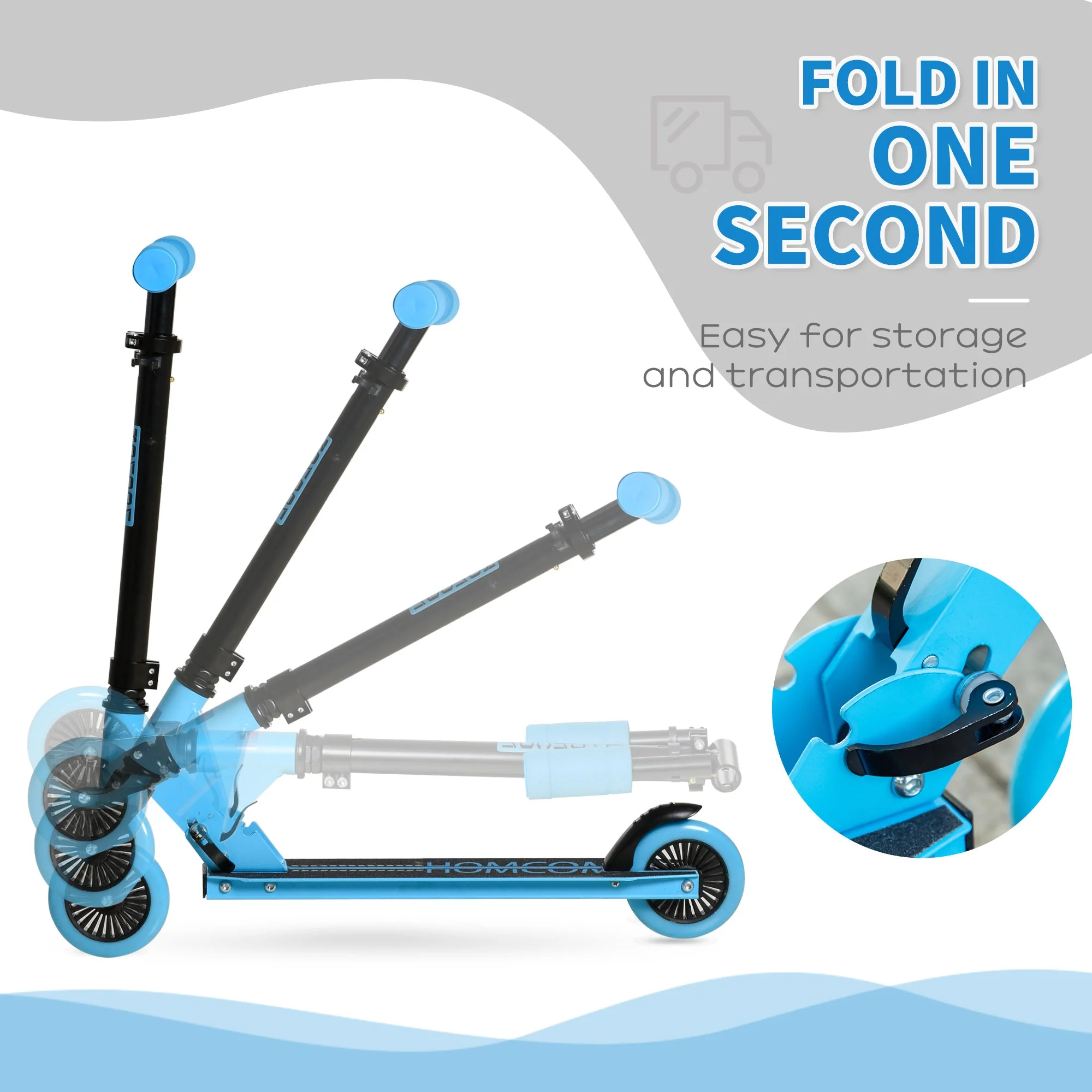 Scooter for Kids Toddler Foldable Kick Scooter with Adjustable Height Brake - Image 4
