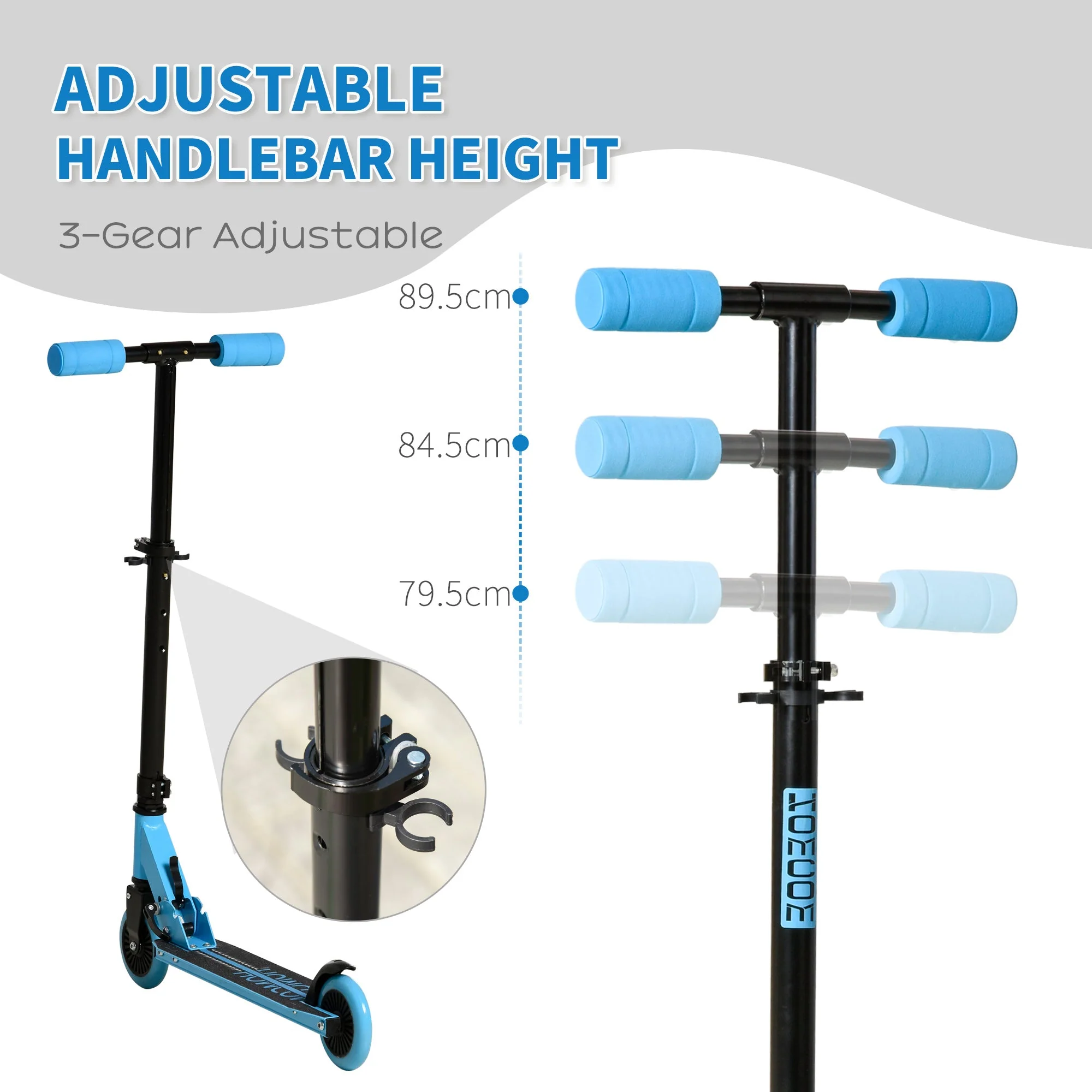 Scooter for Kids Toddler Foldable Kick Scooter with Adjustable Height Brake - Image 7