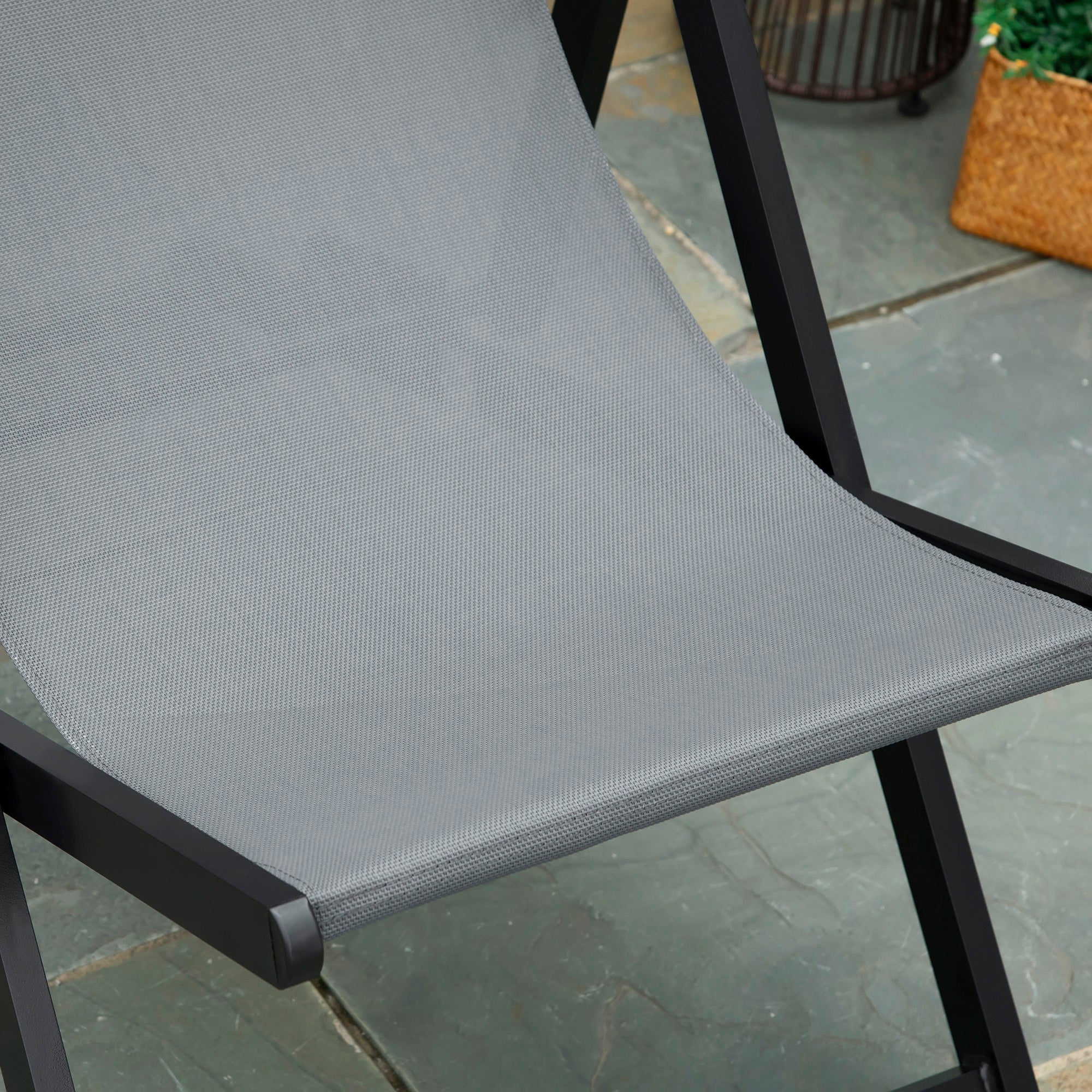 Set of 2 Folding Garden Beach Aluminium Frame Deck Chairs Deckchairs Seaside Folding Garden Patio Lounger - Image 8