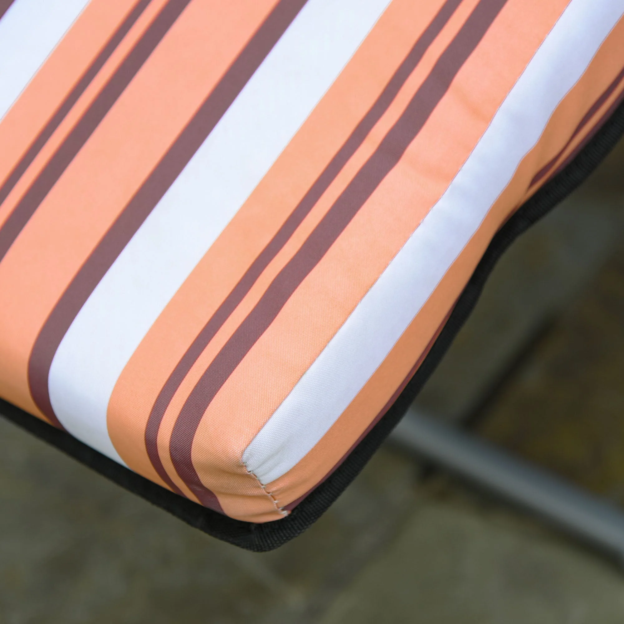 Set of 2 Garden Sun Lounger Outdoor Reclining Seat Cushioned Seat Foldable Adjustable Recliner Orange and White - Image 8