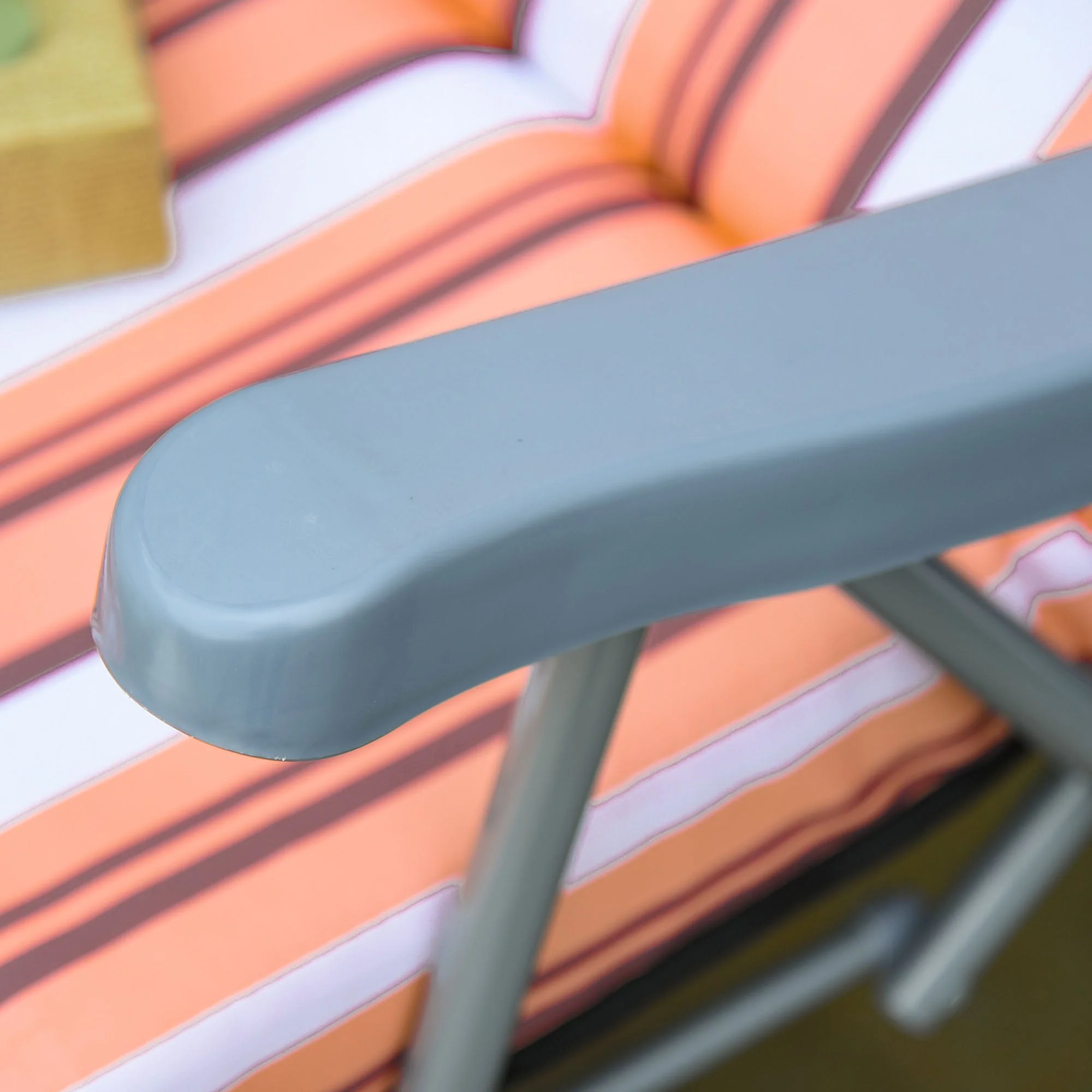 Set of 2 Garden Sun Lounger Outdoor Reclining Seat Cushioned Seat Foldable Adjustable Recliner Orange and White - Image 9