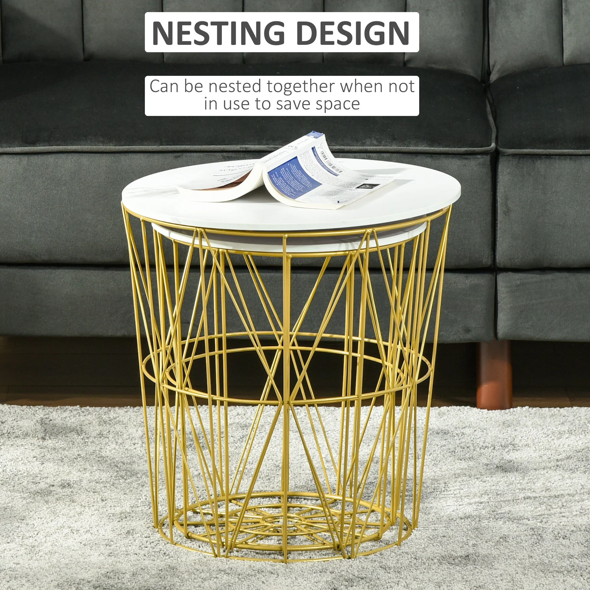 Set of 2 Nesting Side Tables with Storage - Image 5