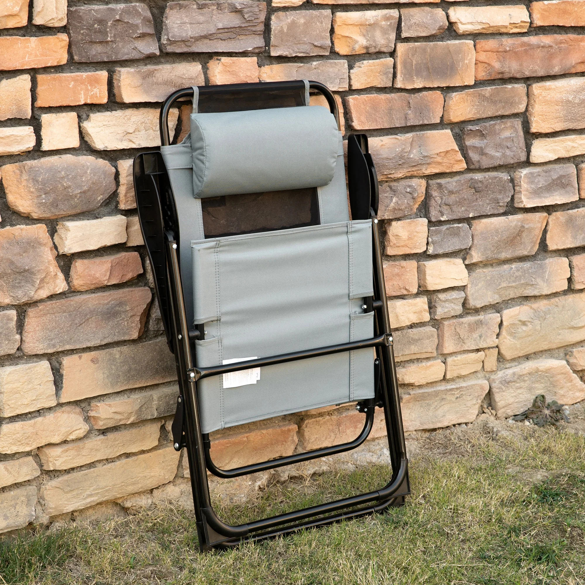 Set of 2 Portable Folding Recliner Outdoor Patio Adjustable Backrest - Image 6