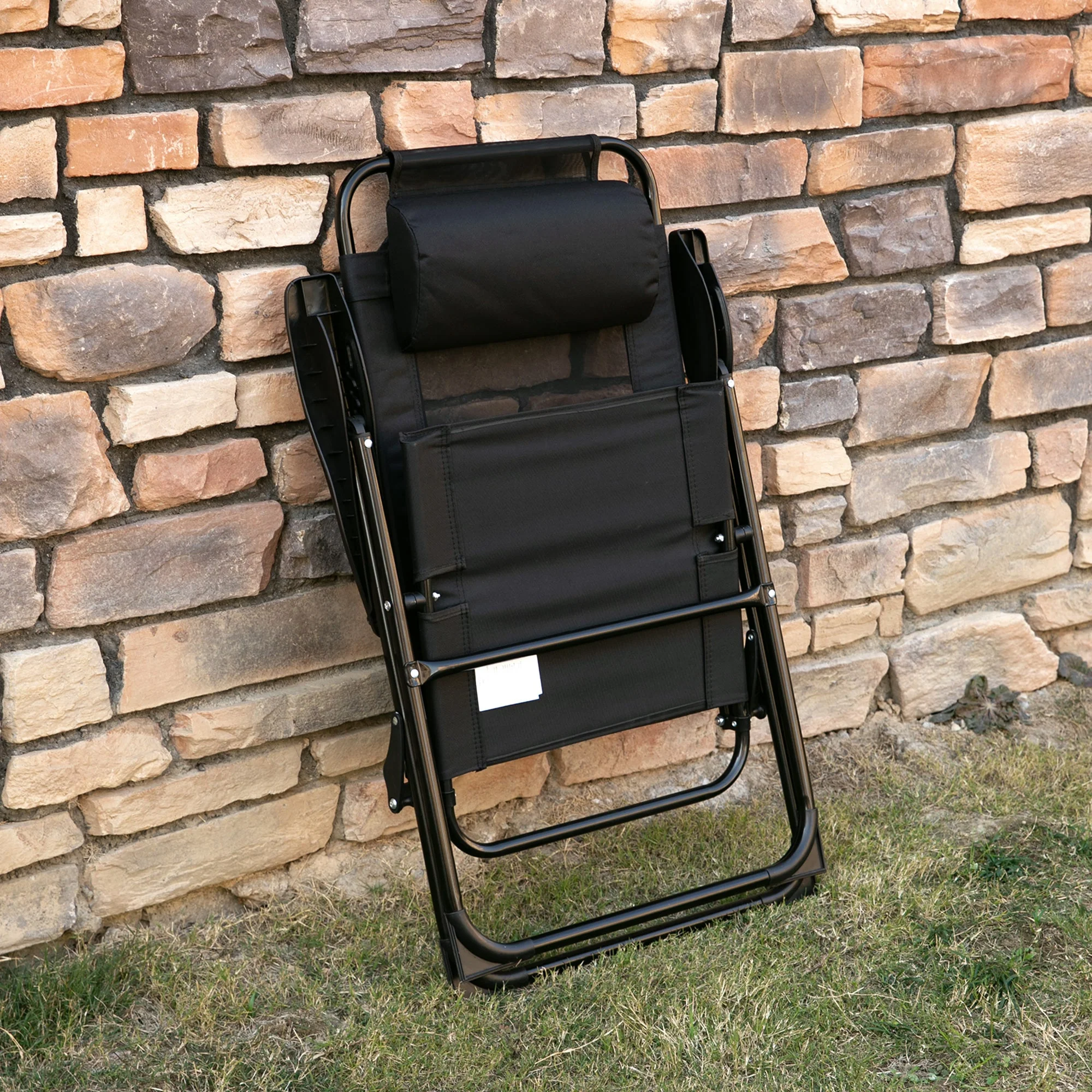Set of 2 Portable Folding Recliner Outdoor Patio Adjustable Backrest - Image 7
