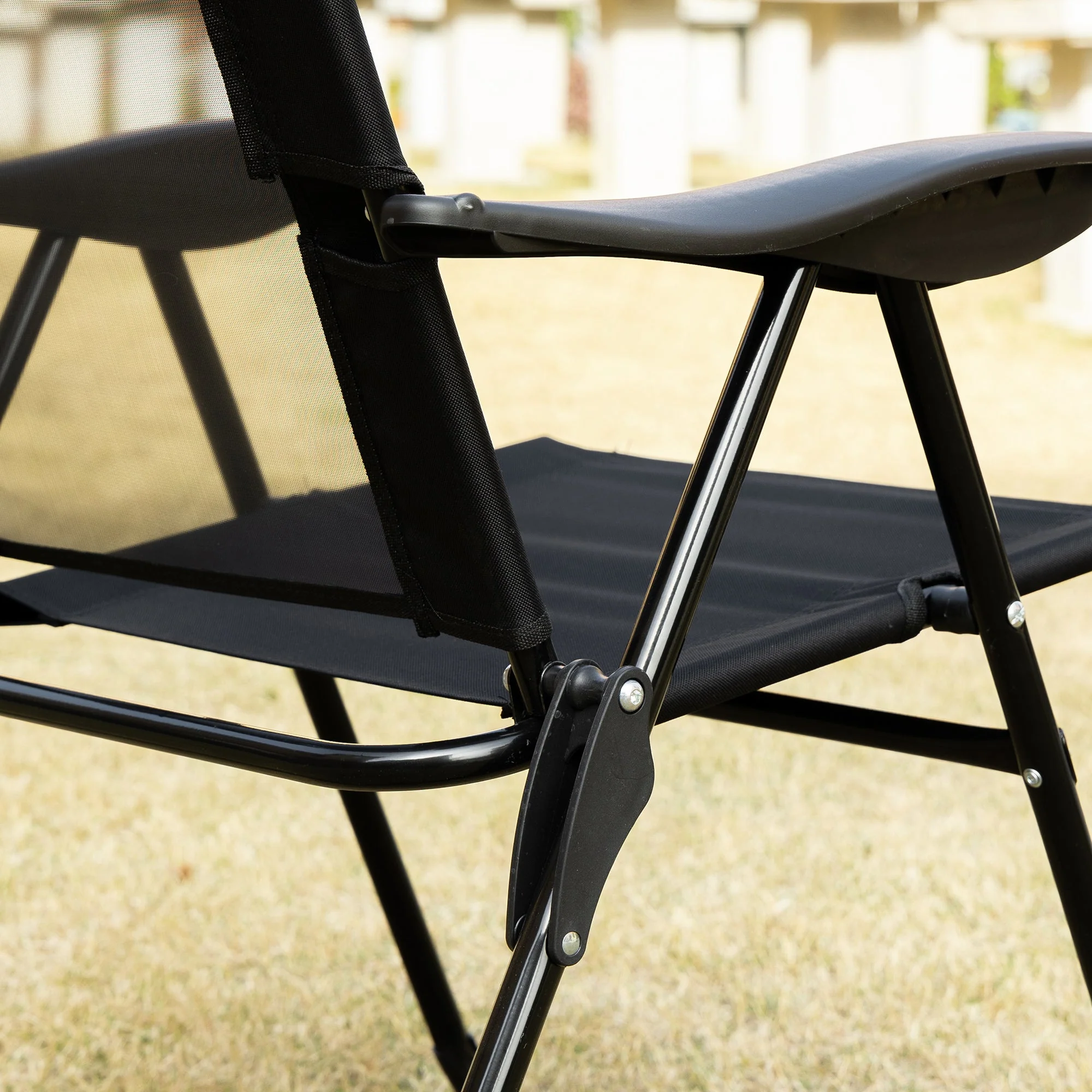 Set of 2 Portable Folding Recliner Outdoor Patio Adjustable Backrest - Image 9