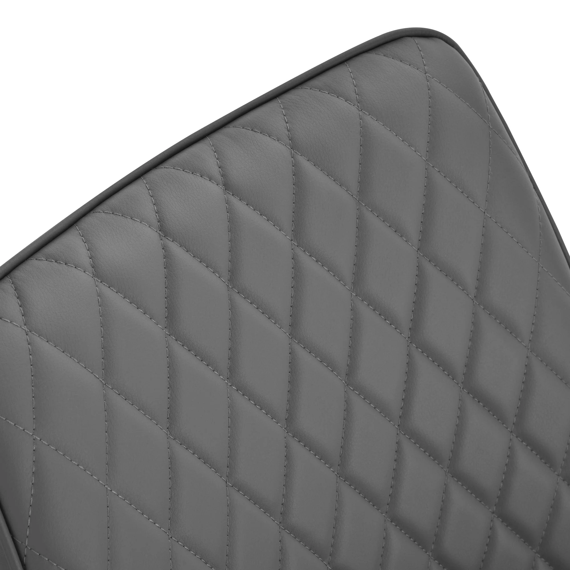 Set Of 2 Quilted PU Leather Dining Chairs with Metal Frame 4 Legs Foot Caps Home Seating Modern Stylish Executive Grey - Image 8