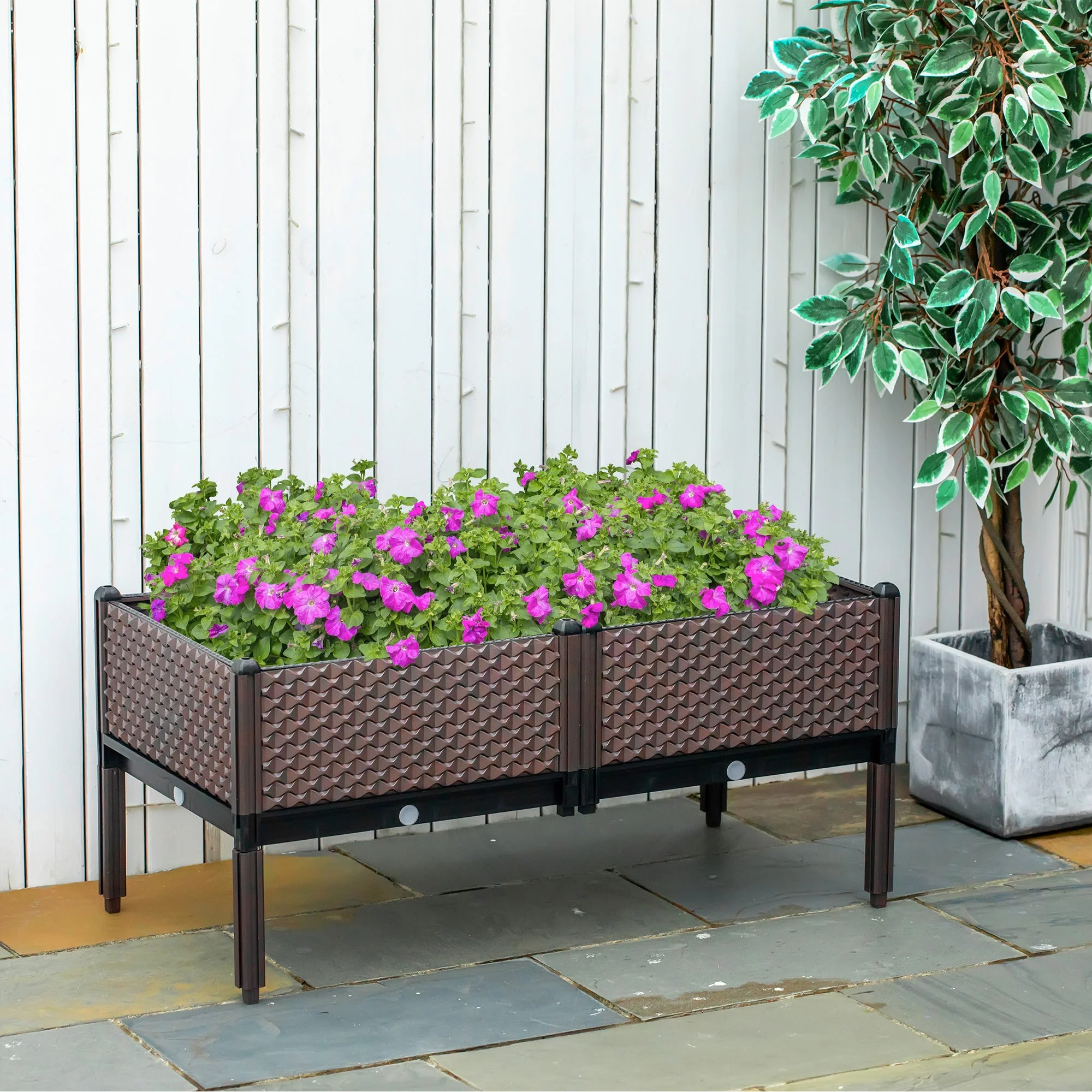 Set of 2 Raised Garden Bed Elevated Planter Box with Self-Watering Design - Image 2