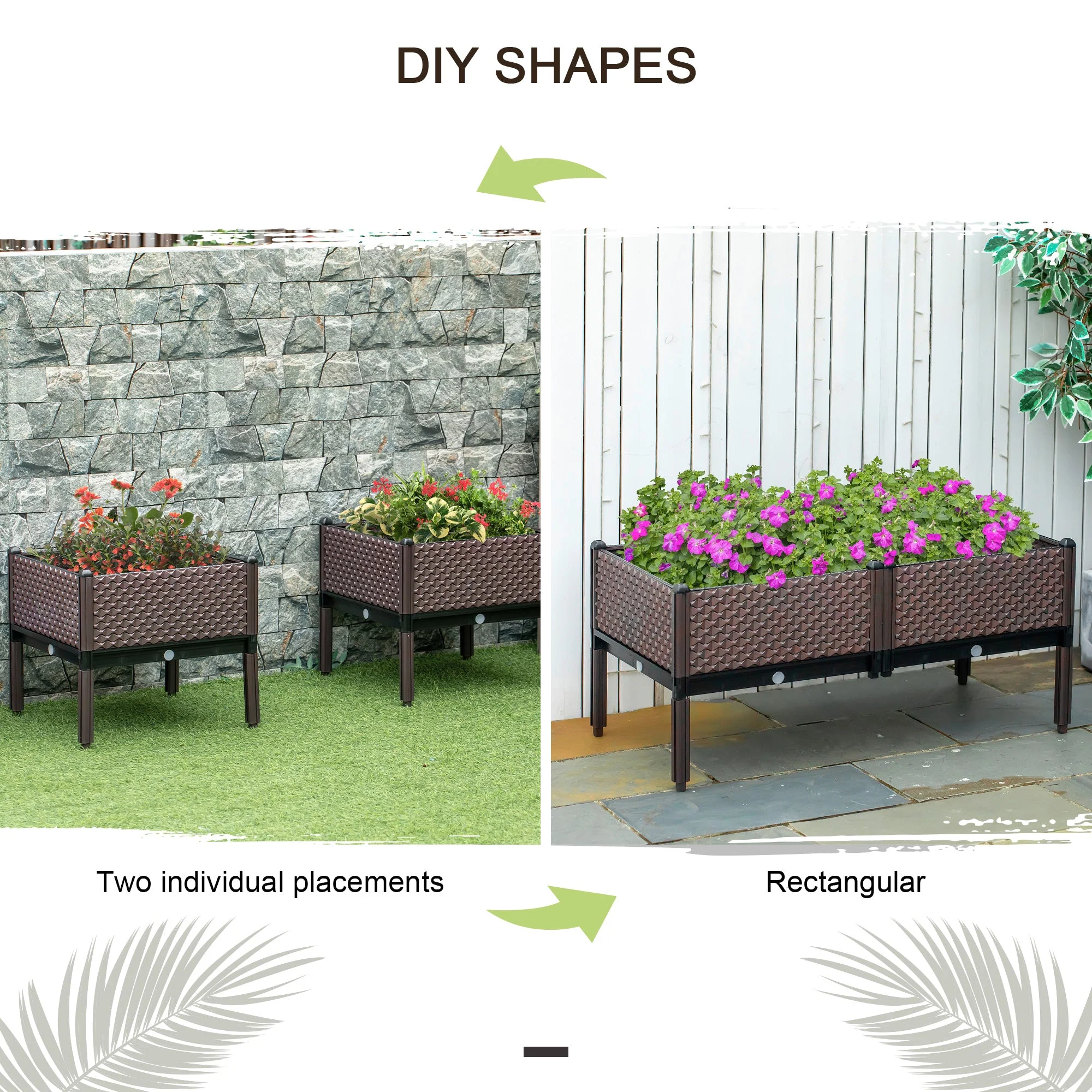 Set of 2 Raised Garden Bed Elevated Planter Box with Self-Watering Design - Image 5