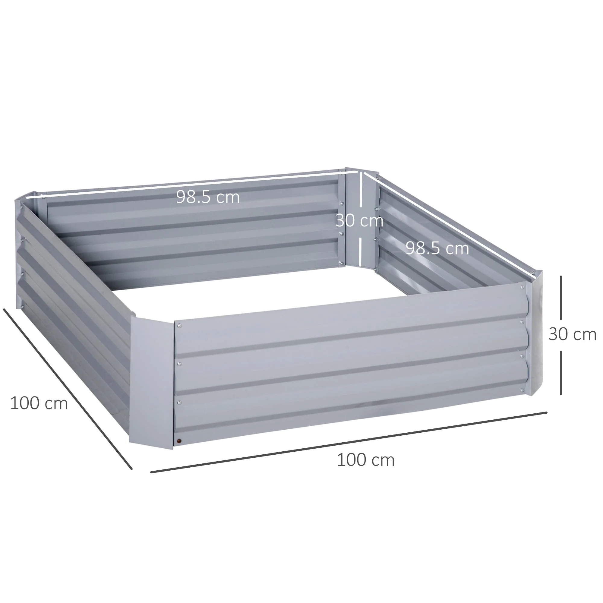 Set of 2 Raised Garden Bed Galvanized Steel Planter Boxes Easy Quick Setup - Image 3