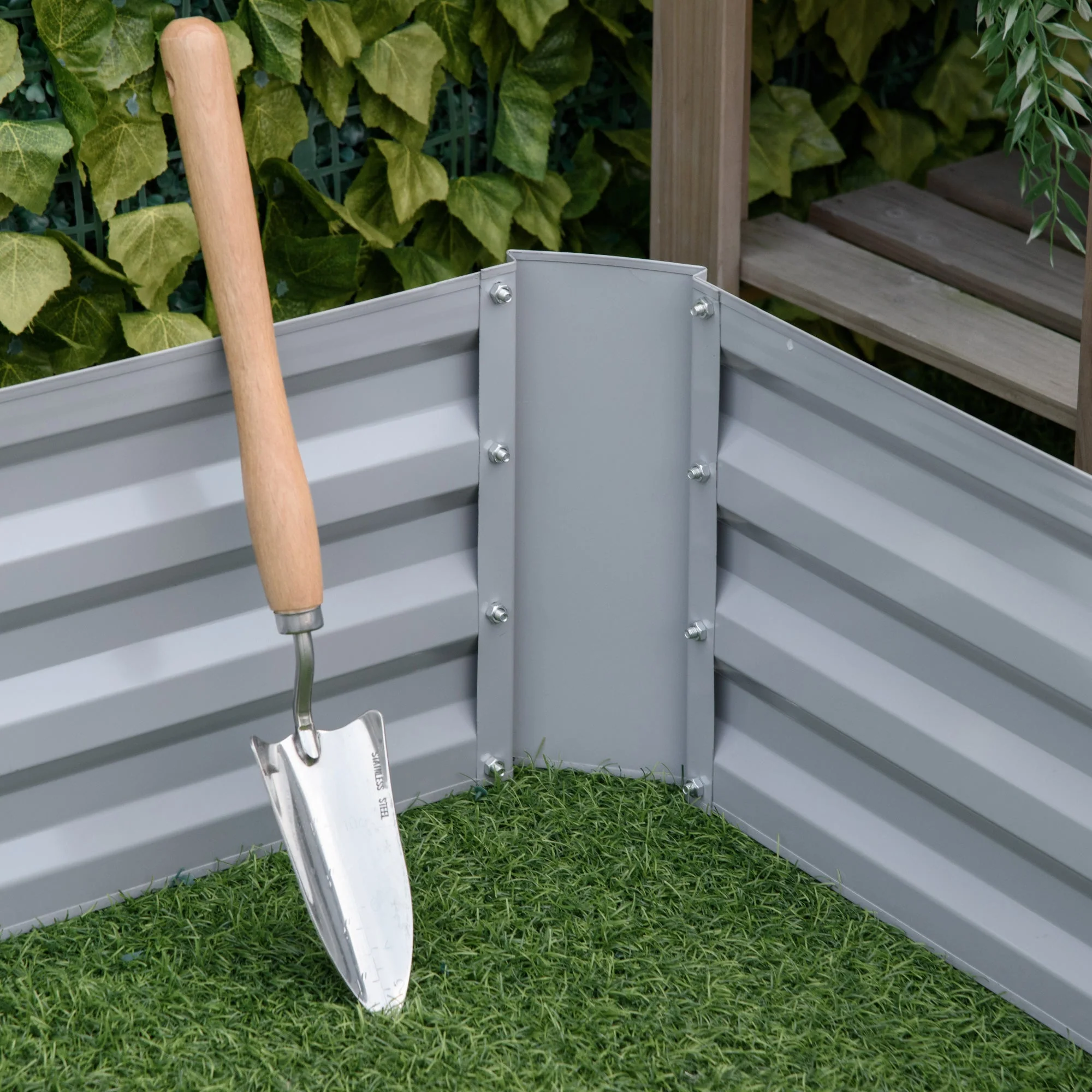 Set of 2 Raised Garden Bed Galvanized Steel Planter Boxes Easy Quick Setup - Image 7