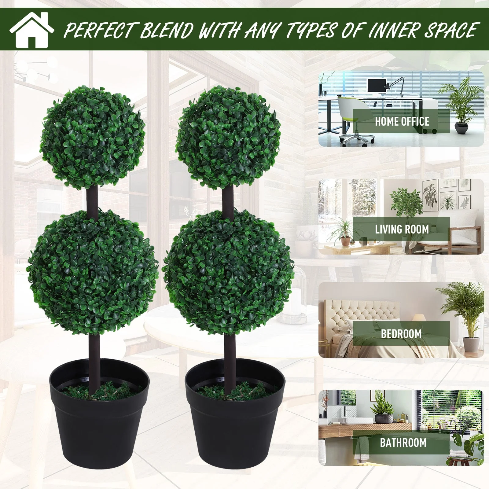 Set of 2 Topiary Tree Plant - Image 5