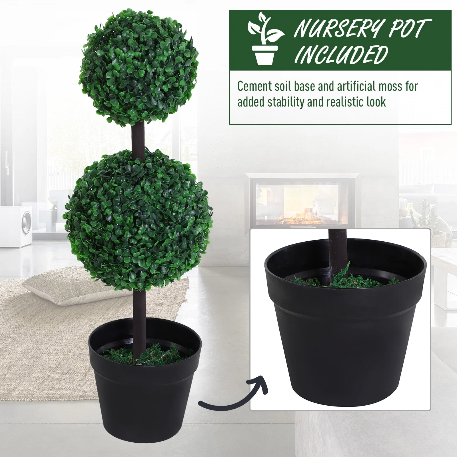 Set of 2 Topiary Tree Plant - Image 6