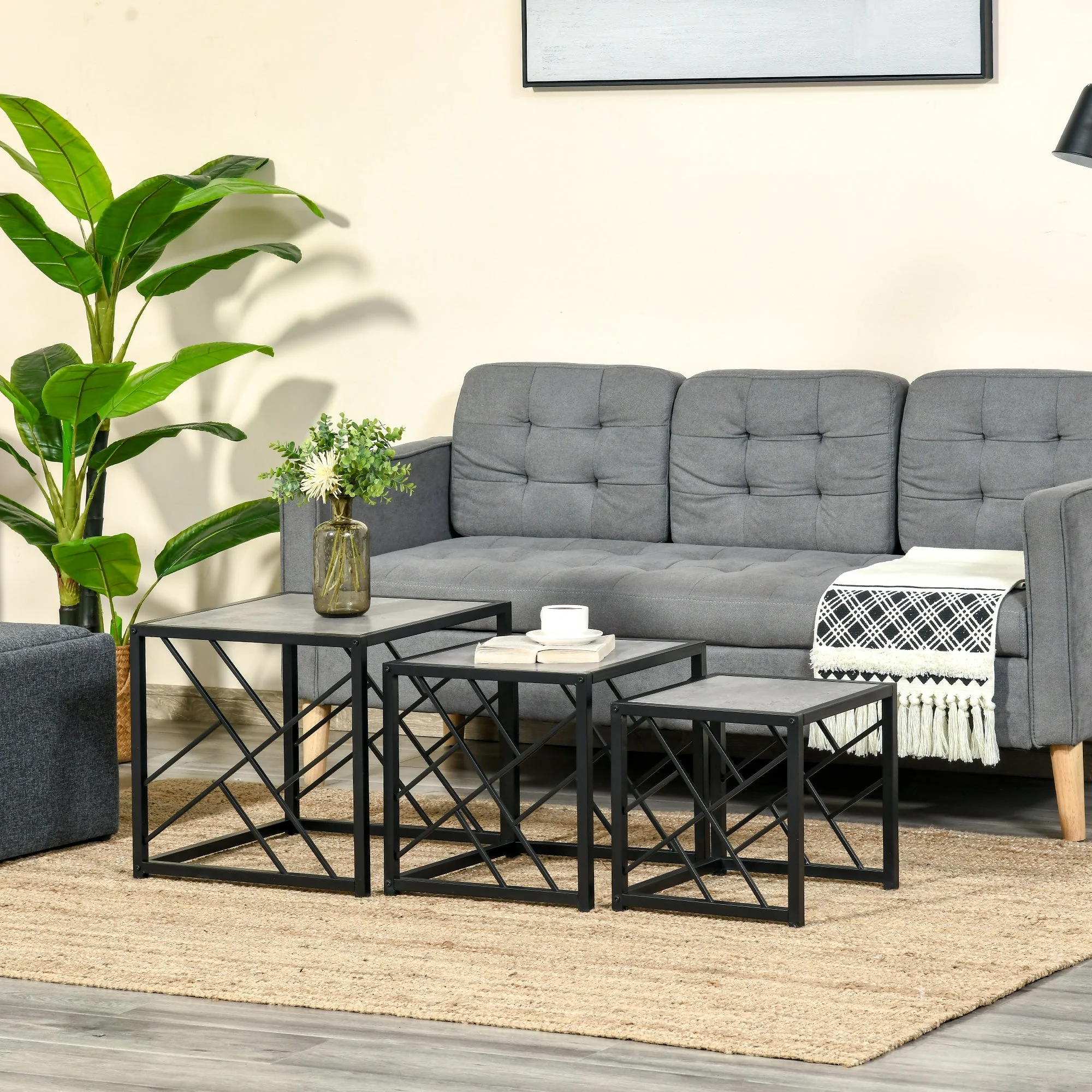 Set of 3 Nesting Coffee Tables - Image 2