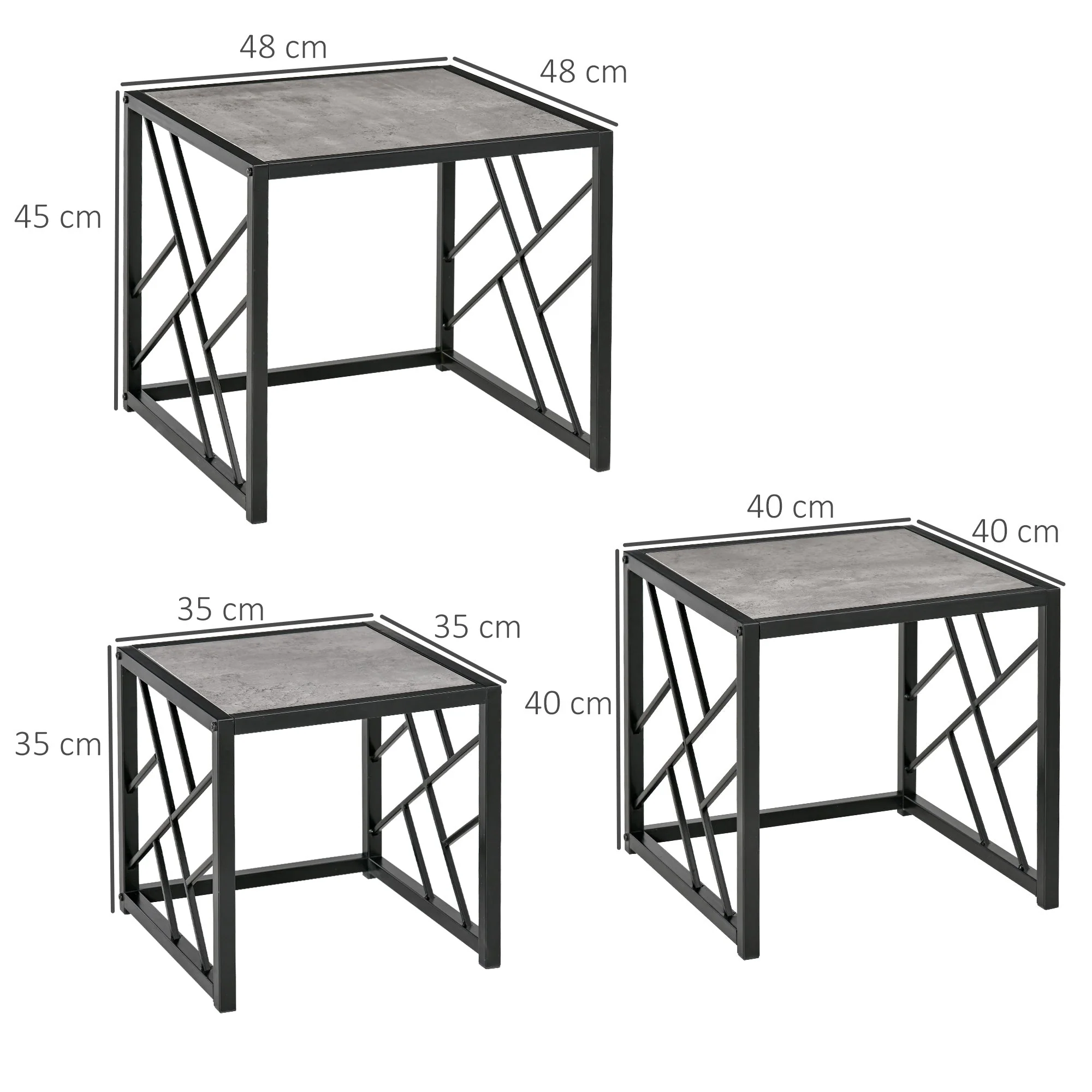 Set of 3 Nesting Coffee Tables - Image 3