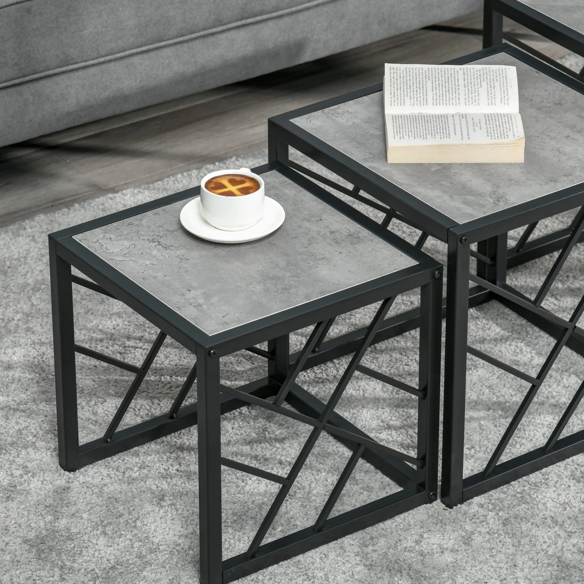 Set of 3 Nesting Coffee Tables - Image 8