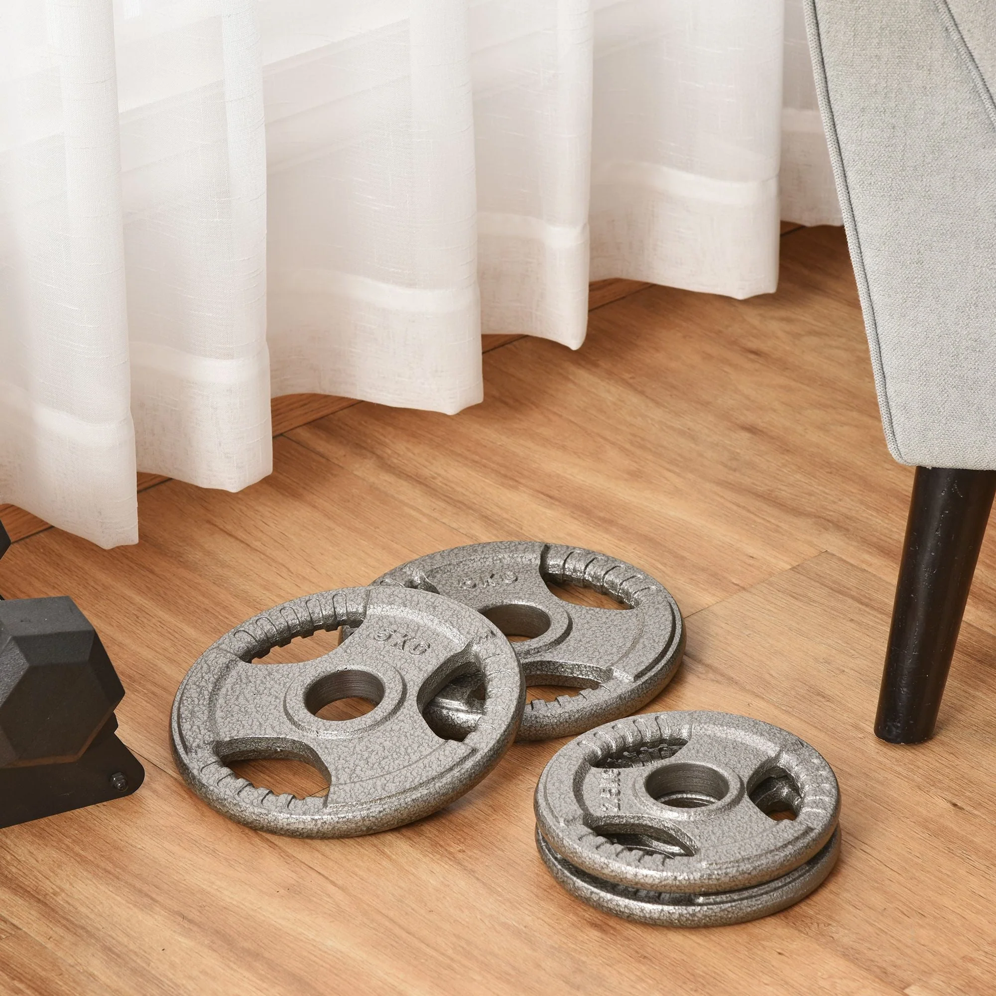Set of 4 Cast Iron 2" Olympic Weight Plates Barbell Weight 2 x 5kg - Image 2