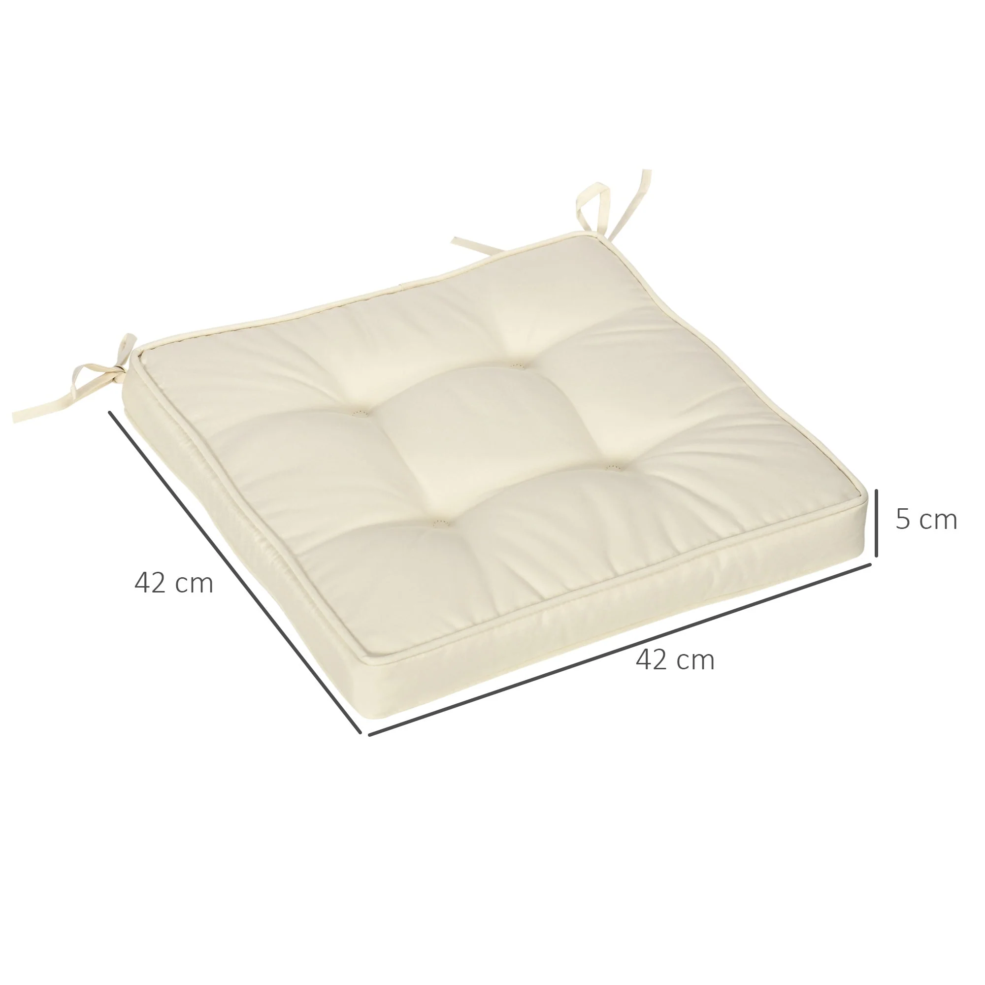 Set of 4 Garden Seat Cushion with Ties - Image 2