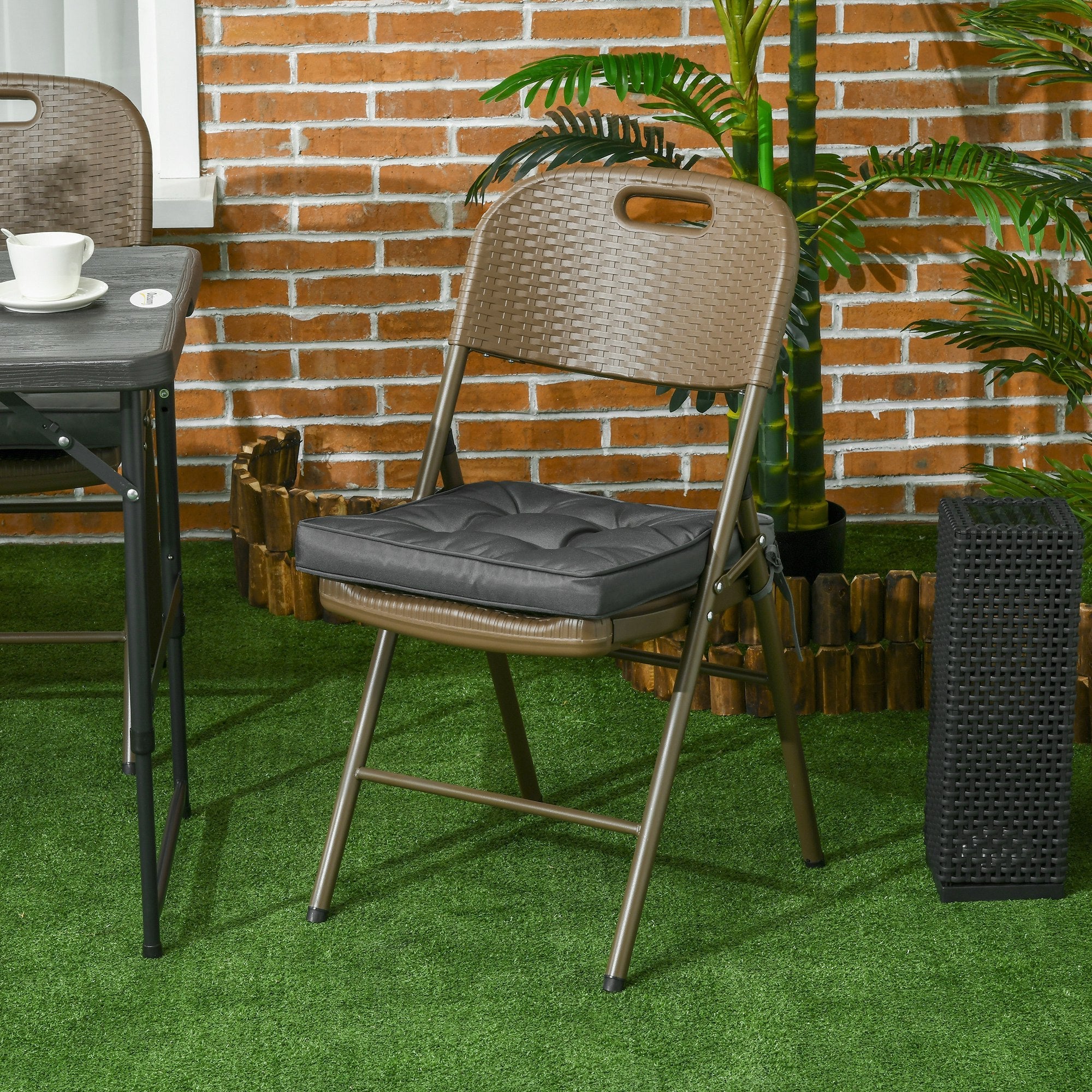 Set of 4 Garden Seat Cushion with Ties - Image 2
