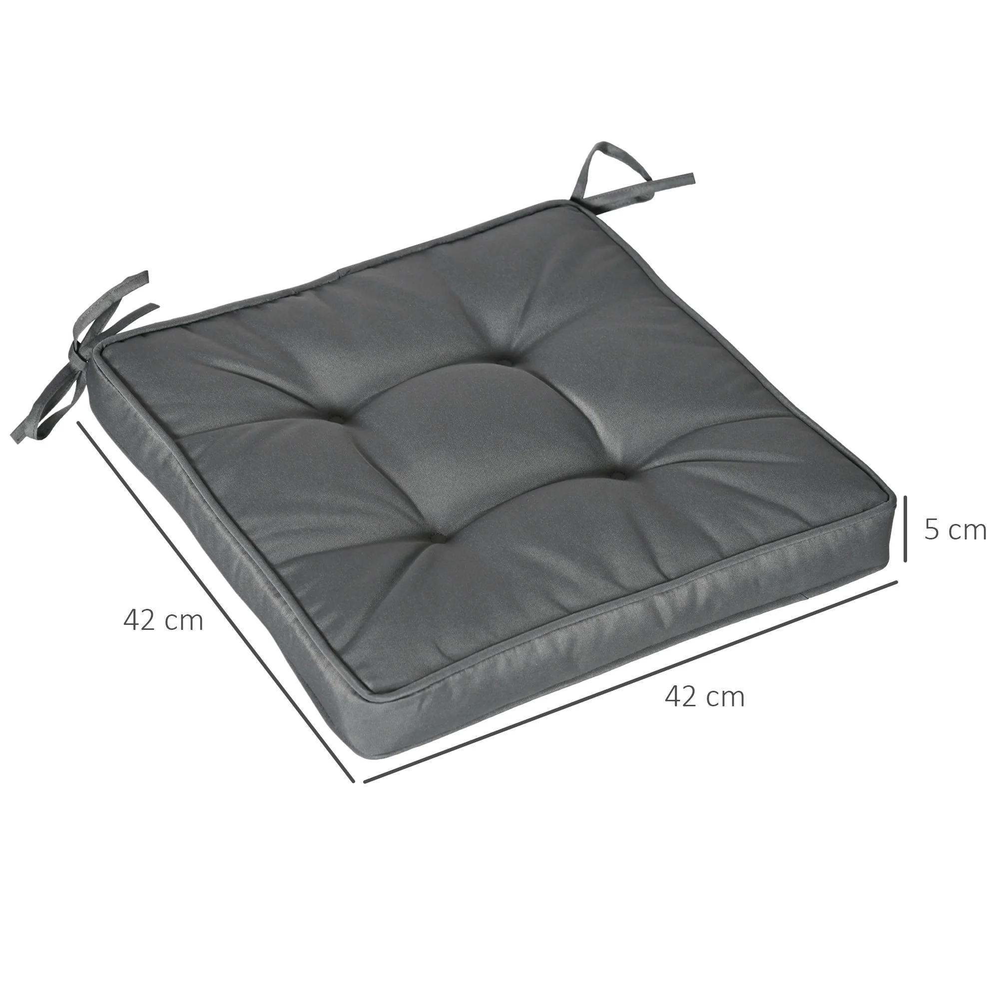Set of 4 Garden Seat Cushion with Ties - Image 3