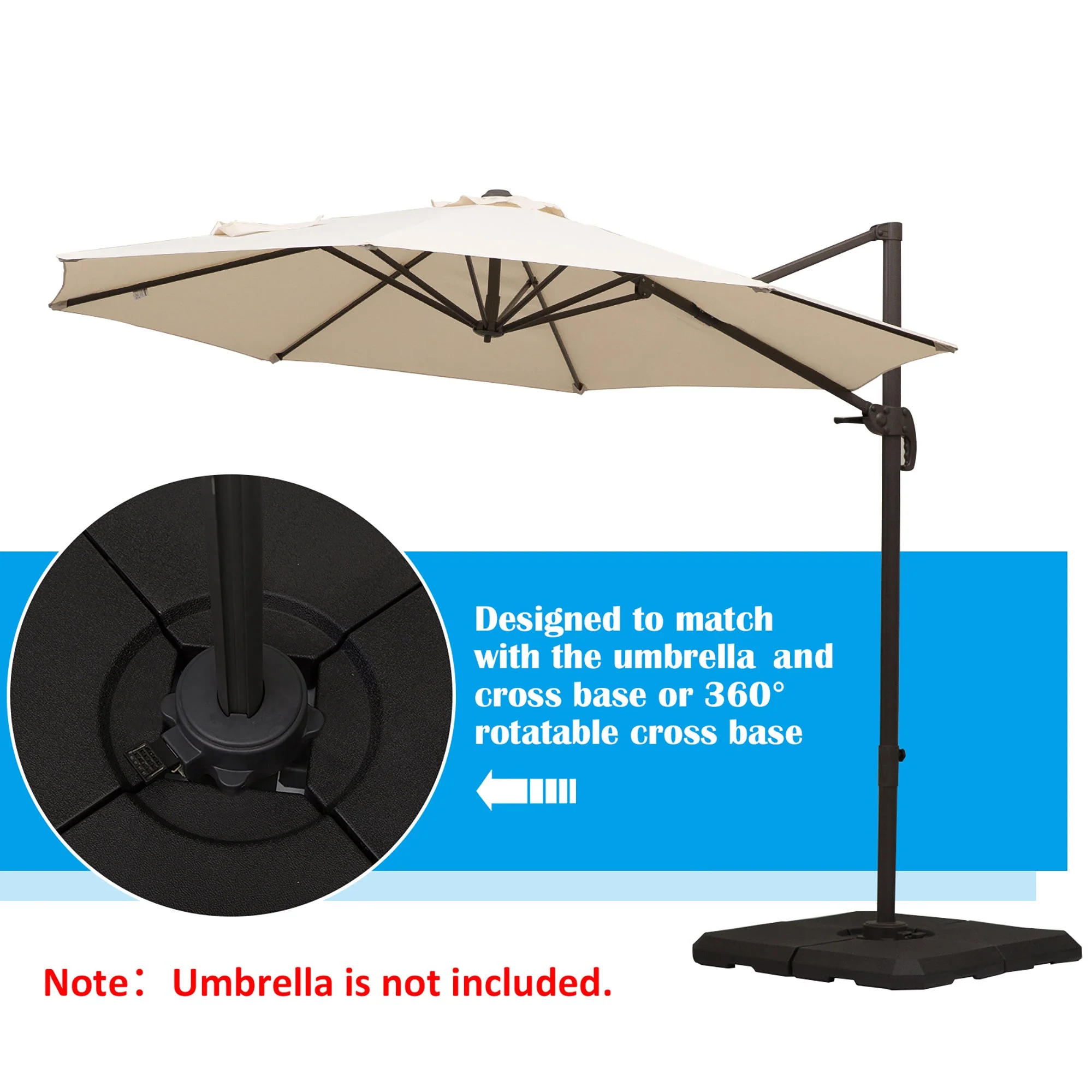 Set of 4 Parasol Base Stand Weights for Cantilever Parasols - Image 4