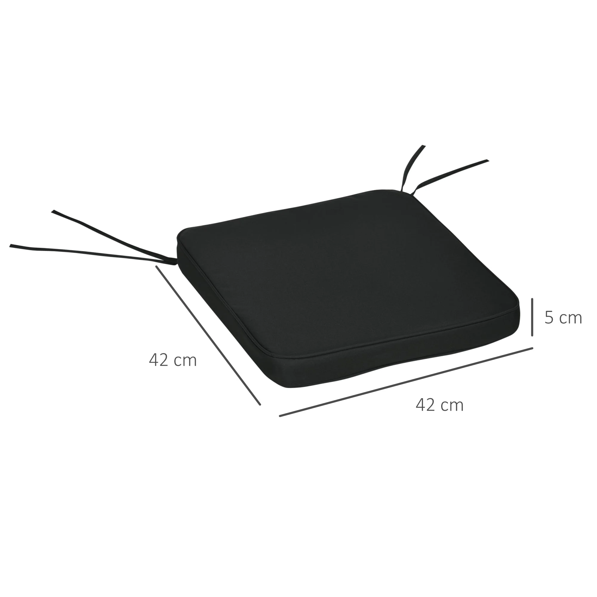 Set of Six Replacement Chair Cushions - Black - Image 3