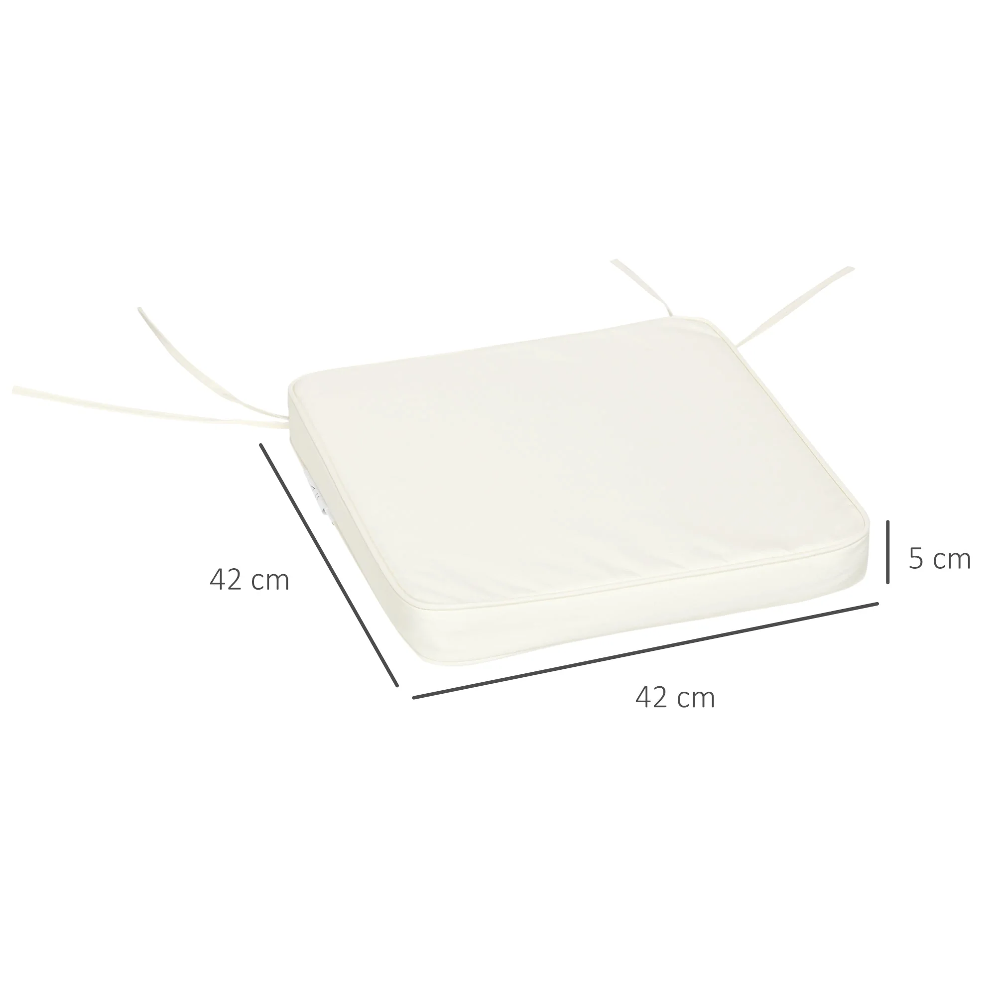 Set of Six Replacement Chair Cushions - Cream White - Image 3