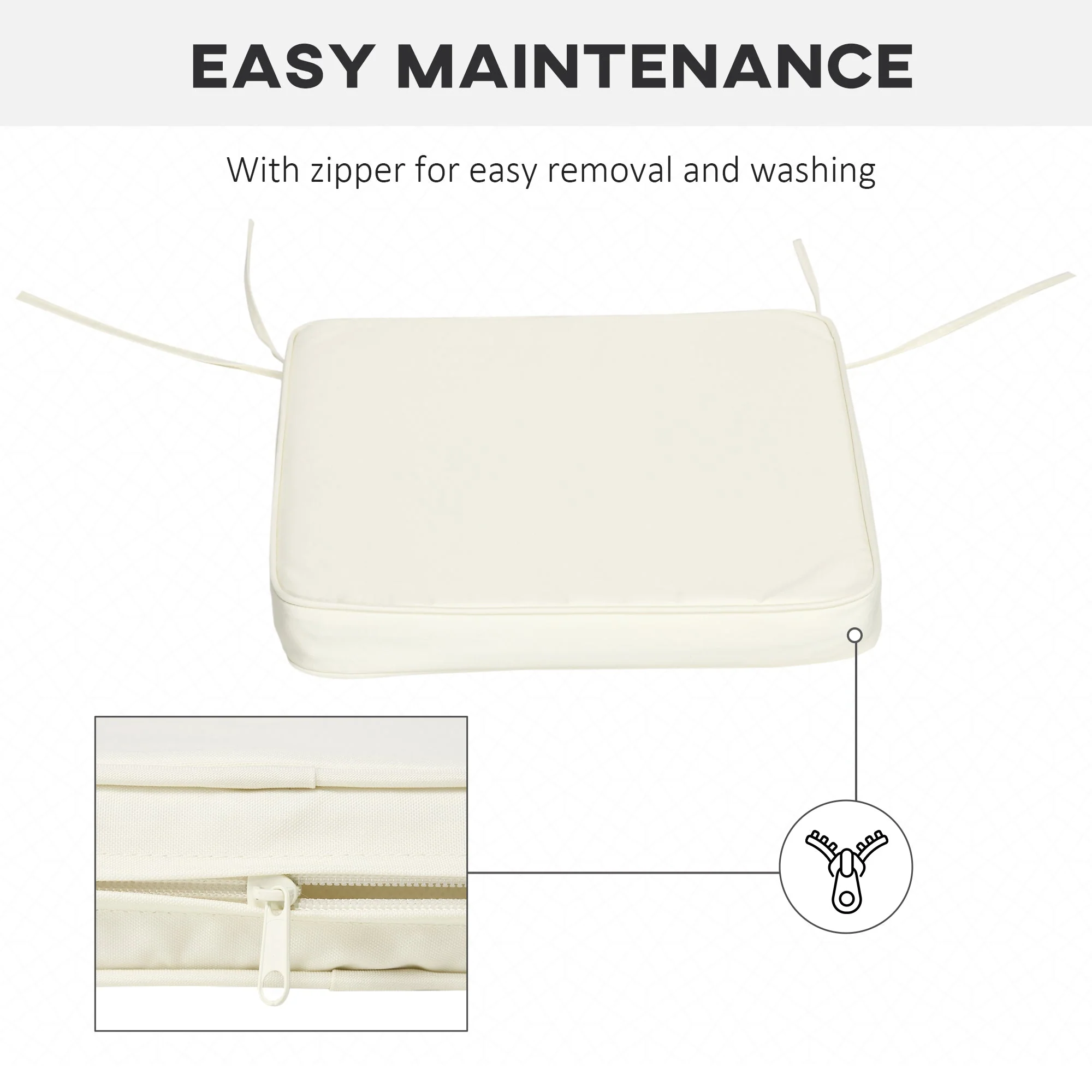 Set of Six Replacement Chair Cushions - Cream White - Image 7